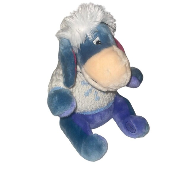 Disney Store Eeyore Snowflake Sweater Winter Holiday Christmas Plush Stuffed Toy - Picture 11 of 16